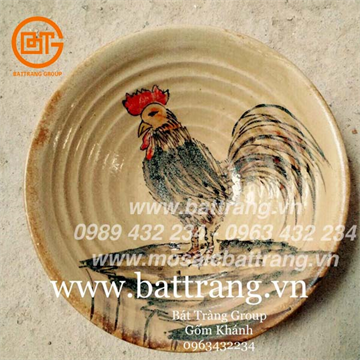 Bát con gà gốm Sứ Bát Tràng Group 80 | Bát đĩa bộ đồ ăn nhà hàng gốm Bát Tràng thủ công men phục cổ
