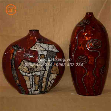 Bat Trang Ceramics Group - Khanh Ceramics lacquer vases 472