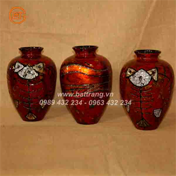 Bat Trang Ceramics Group - Khanh Ceramics lacquer vases 484