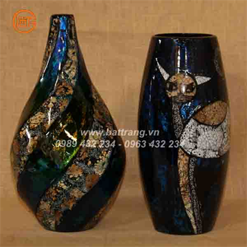 Bat Trang Ceramics Group - Khanh Ceramics lacquer vases 496