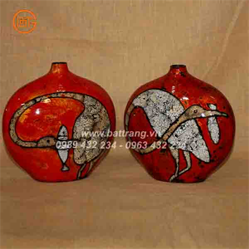 Bat Trang Ceramics Group - Khanh Ceramics lacquer vases 497