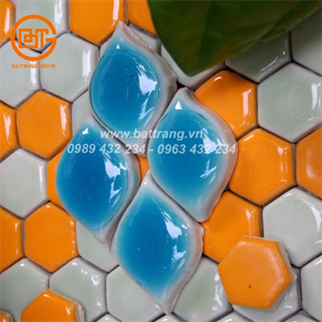 Mã màu gạch mosaic gốm #17 | Gạch mosaic gốm Bát Tràng thủ công| Gạch ốp bàn bếp đẹp