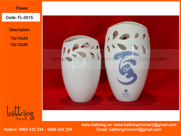 White ceramic flower vases Bat Trang (ITEM CODE: UTK / UDK)