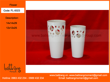 Bat Trang pottery vase white (ITEM CODE: BTG-UHK / UDK)