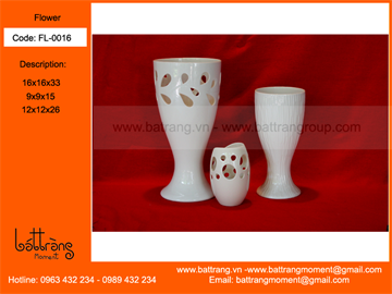 White flower vases Bat Trang (ITEM CODE: BTG-DUC / SK / UUK)