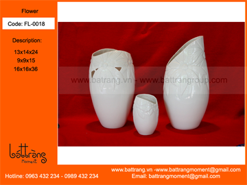 White flower vases Bat Trang (ITEM CODE: BTG-UTK / SK / DKK)
