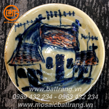 Bát sứ vẽ phố cổ men giả cổ gốm Khánh Bát Tràng Group 119 | Bát đĩa gốm sứ dùng trang trí nhà đẹp