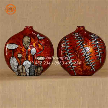 Bat Trang Ceramics Group - Khanh Ceramics lacquer vases 543