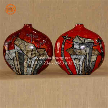 Bat Trang Ceramics Group - Khanh Ceramics lacquer vases 544