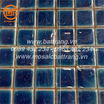 Gạch mosaic gốm Sứ Bát Tràng Group #67| Gạch ốp bể bơi men thủy tinh xanh biển | Gạch ốp nhà tắm đẹp