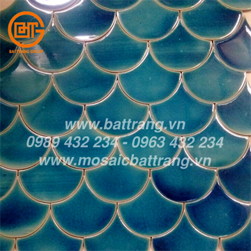 Gạch mosaic gốm sứ Bát Tràng Group 92 | Gạch gốm Bát Tràng thủ công chất lượng cao | Gạch gốm hình vảy cá