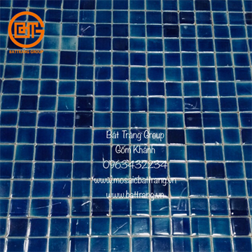 Gạch mosaic gốm sứ Bát Tràng Group #86 | Gạch ốp bể bơi tông xanh | Gạch mosaic đẹp cho gia đình