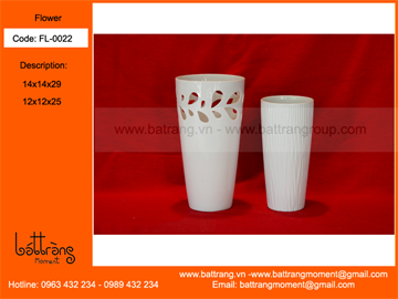 Bat Trang pottery vase white (ITEM CODE: BTG-UTK / UDC)