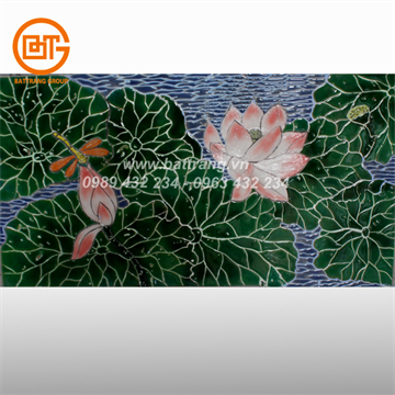 Tranh mosaic gốm Sứ Bát Tràng Group Hoa Sen Tây Hồ và Chuồn Chuồn 03